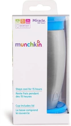 Munchkin Stainless Steel Miracle 360 Cup Blauw Anti-Lek Beker 012370 Div -Babyproducten  Winkel 9200000094378135 3