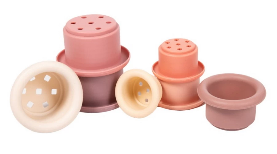 Bo Jungle B-Stacking Bath Lovely Pink Stapelbekers B900250 3 Bo Jungle B-Stacking Bath Lovely Pink Stapelbekers B900250