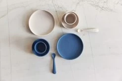 Jollein Nougat Siliconen Dinerset 705-007-00093 -Babyproducten  Winkel Jollein Jeans Blue Siliconen Dinerset 705 007 66035 3