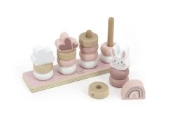 Label Label Roze Houten Stapelringen LLWT-25262 -Babyproducten  Winkel Label Label Roze Houten Stapelringen LLWT 25262 .2