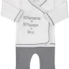 Petit Villain 50% Mama + 50% Papa = Ikke Wit/Grijs Maat 56 2-delige Set -Babyproducten  Winkel Petit Villain 50 Mama WitGrijs 2 delige Set 1