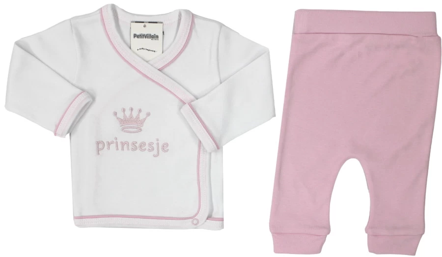Petit Villain Prinsesje Wit/Roze Maat 56 2-delige Set 4 Petit Villain Prinsesje Wit/Roze Maat 56 2-delige Set - Afbeelding 2