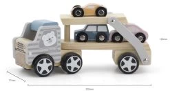 PolarB Houten Truck Met Oplegger Incl. 3 Auto's 44014 -Babyproducten  Winkel PolarB Houten Truck met Oplegger incl. 3 Autos 44014 5