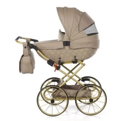 Tako Mini Imperial Vintage Beige/Gold Poppen Kinderwagen Incl. Tas 02 -Babyproducten  Winkel Tako Mini Imperial Vintage Beige Gold Poppen Kinderwagen incl. Tas 02 1