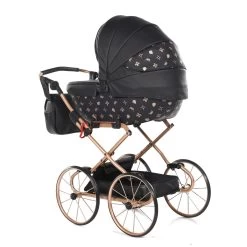 Tako Mini Imperial Vintage Black/Rose Poppen Kinderwagen Incl. Tas 04 -Babyproducten  Winkel Tako Mini Imperial Vintage Black Rose Poppen Kinderwagen incl. Tas 04 2