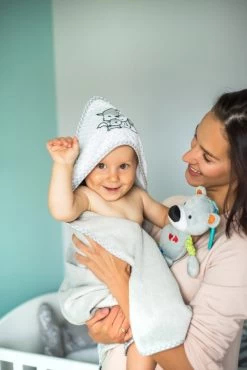 Baby Ono Bamboo Grijs Vosjes 76x76 Cm Badcape 345/03 -Babyproducten  Winkel bamboo 2