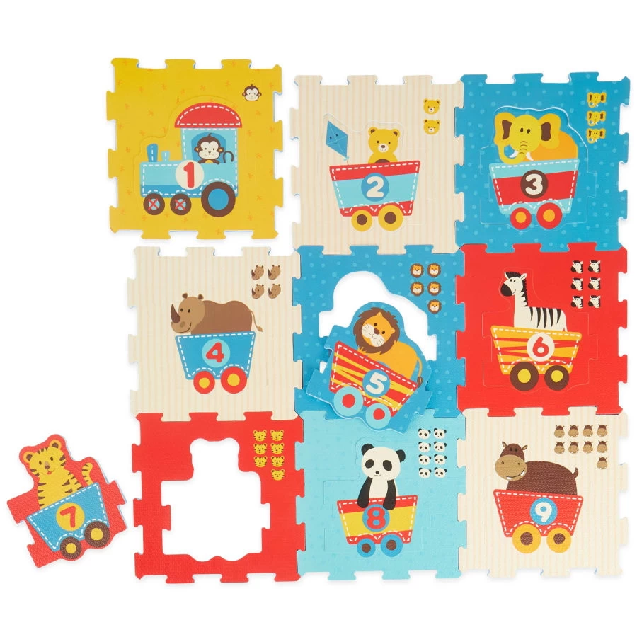 Bieco Dieren Trein Schuimrubberen 9 Stuks Puzzel Mat 19003763 4 Bieco Dieren Trein Schuimrubberen 9 Stuks Puzzel Mat 19003763 - Afbeelding 2