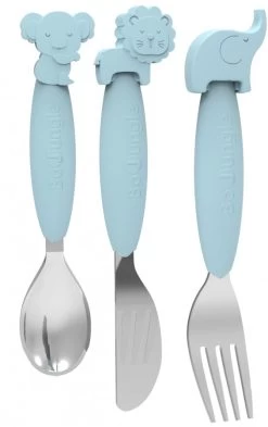 Bo Jungle B-Silicone Blauw Bestek Set B500670