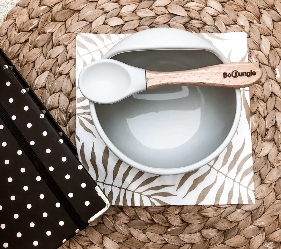 Bo Jungle B-Suction Bowl Grijs Kommetje Met Lepel B500600 6 Bo Jungle B-Suction Bowl Grijs Kommetje Met Lepel B500600 - Afbeelding 4