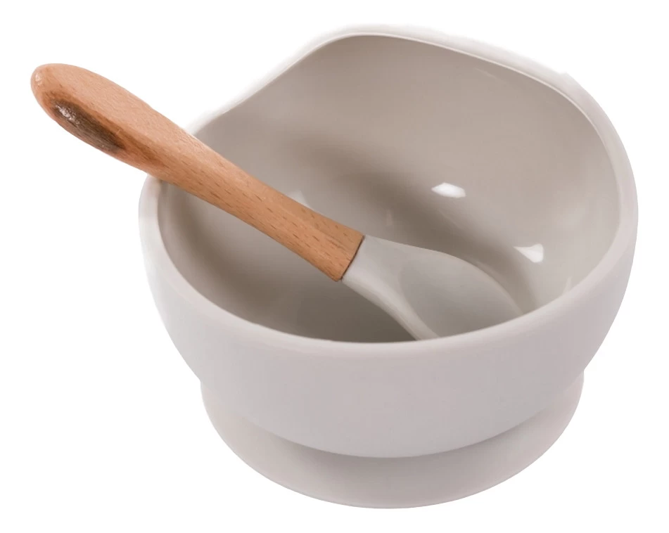 Bo Jungle B-Suction Bowl Grijs Kommetje Met Lepel B500600 3 Bo Jungle B-Suction Bowl Grijs Kommetje Met Lepel B500600