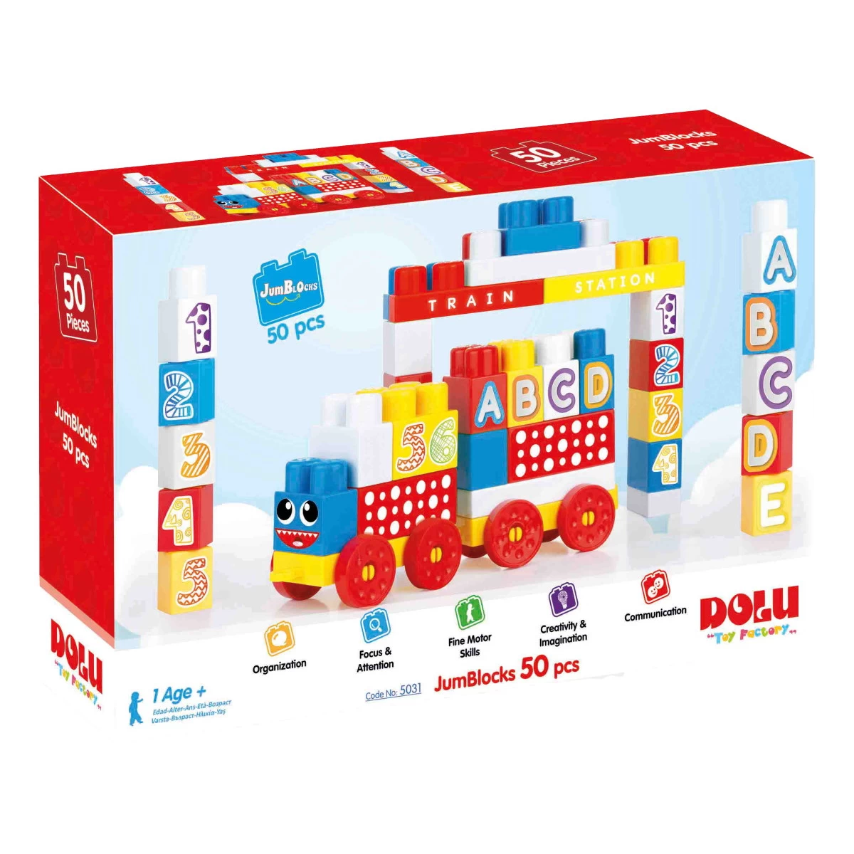 Dolu 50 Stuks Gekleurde Blokken Met Trein 5031 4 Dolu 50 Stuks Gekleurde Blokken Met Trein 5031 - Afbeelding 2