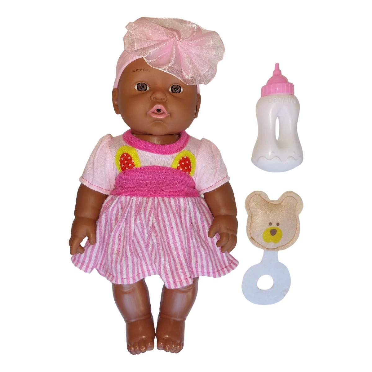 Eco Toys 30cm Pop Met Roze Strik En Accessoires HC531843