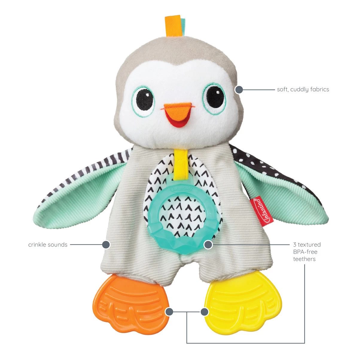 Infantino Cuddly Pinguin Bijtspeeltje BK-316329 9 Infantino Cuddly Pinguin Bijtspeeltje BK-316329 - Afbeelding 7