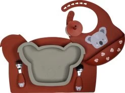 Tryco Koala Olive Gray Siliconen Bord TR-392817 -Babyproducten  Winkel koala dark rust silicone collection 03 3