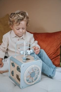 Label Label Nougat Houten Activiteitenkubus LLWT-37131 -Babyproducten  Winkel label label blauw houten activiteitenkubus llwt 34307 5 1