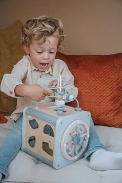 Label Label Nougat Houten Activiteitenkubus LLWT-37131 -Babyproducten  Winkel label label blauw houten activiteitenkubus llwt 34307 6 1