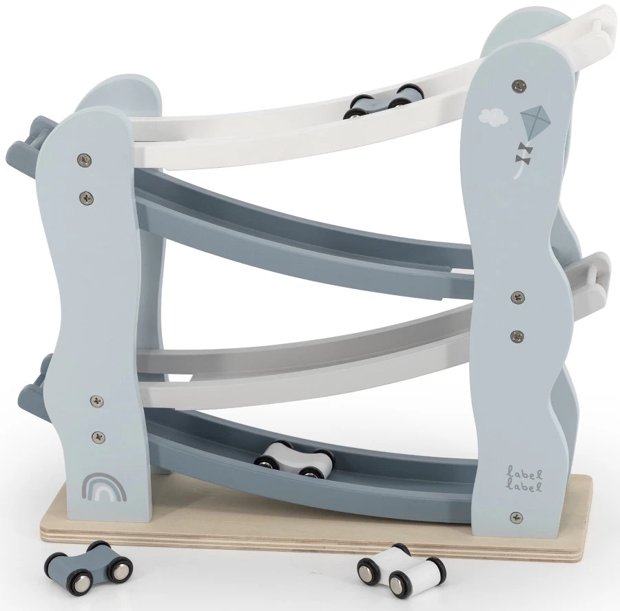 Label Label Blauw Houten Autobaan LLWT-25132 4 Label Label Blauw Houten Autobaan LLWT-25132 - Afbeelding 2