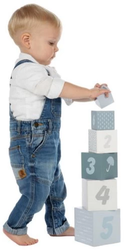 Label Label Blauw Houten Stapelblokken LLWT-25316 -Babyproducten  Winkel label label blauw houten stapelblokken 3 1