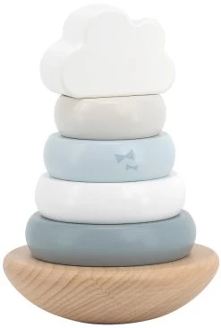 Label Label Lichtblauw Houten Tuimelring Piramide LLWT-25231