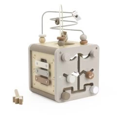 Label Label Nougat Houten Activiteitenkubus LLWT-37131 -Babyproducten  Winkel label label nougat houten activiteitenkubus 1 2