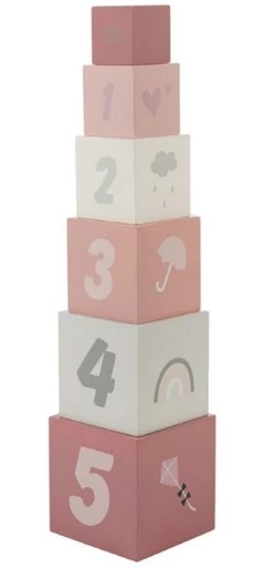 Label Label Roze Houten Stapelblokken LLWT-25309 -Babyproducten  Winkel label label roze houten stapelblokken roze 2
