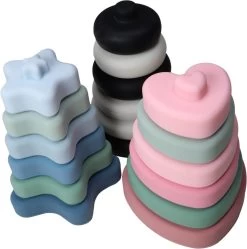 Label Label Blauw Silicone Stapeltoren LLST-15362 -Babyproducten  Winkel label label silicone stapeltoren