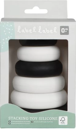 Label Label Zwart/Wit Silicone Stapeltoren LLST-15379 -Babyproducten  Winkel label label zwart wit silicone stapeltoren llst 15379 3