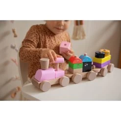 Label Label Barbapapa Houten Stapeltoren Trein LLBB-35885 -Babyproducten  Winkel llbb 35885 barbapapa wooden stacking train 08