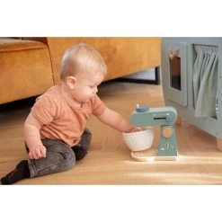 Label Label Groen Houten Keukenmixer LLWT-24913 -Babyproducten  Winkel llwt 24913 food processor green 01 1