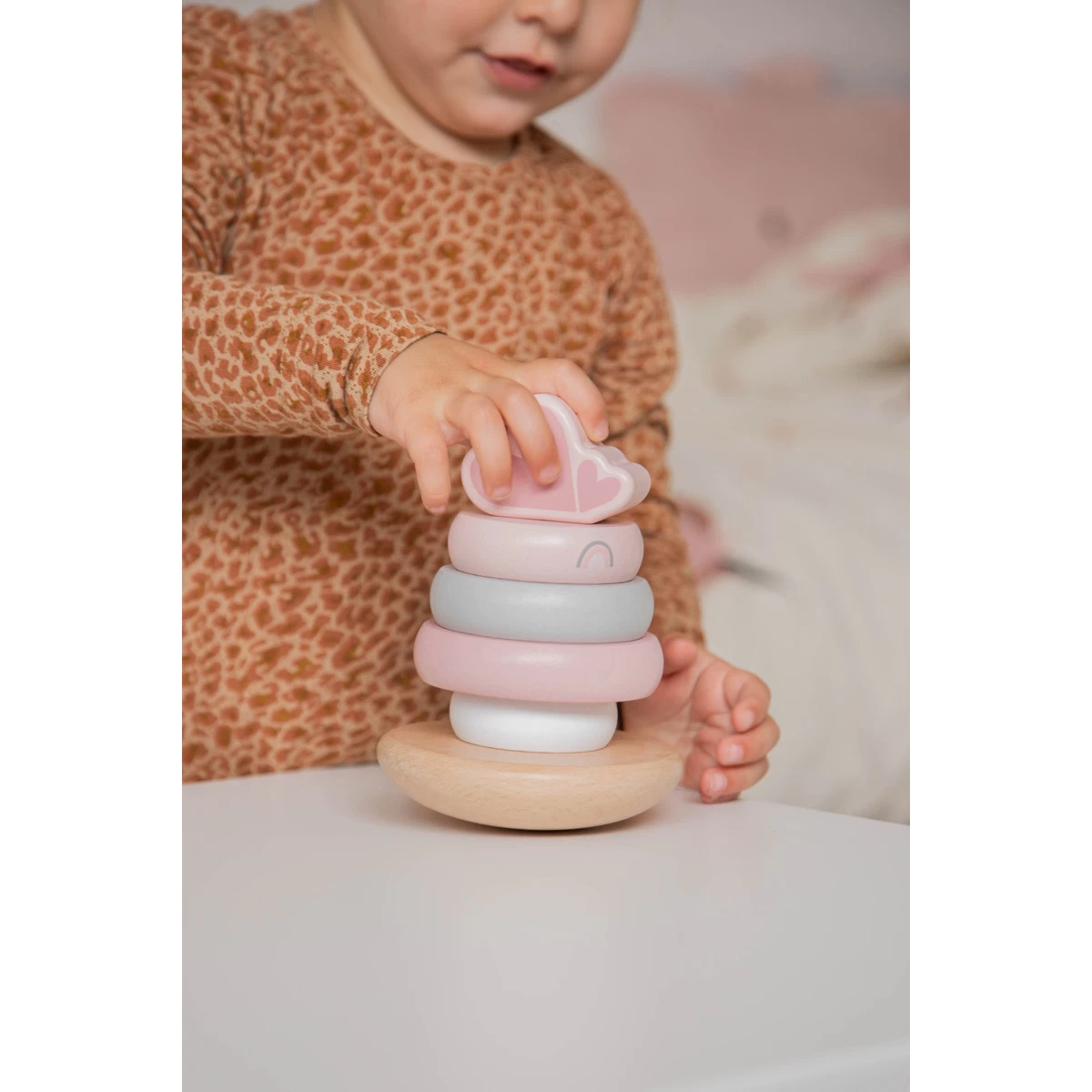 Label Label Roze Houten Tuimelring Piramide LLWT-25224 7 Label Label Roze Houten Tuimelring Piramide LLWT-25224 - Afbeelding 5