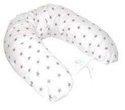 MamaLoes Amy Wit Met Grijze Sterren Voedingskussen 66781