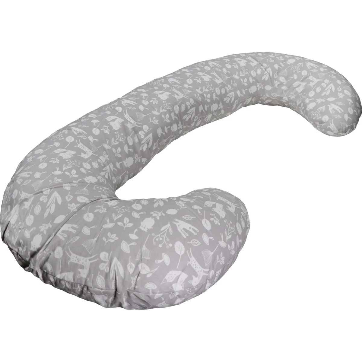 MamaLoes Botanical Animals Grijs C-vorm Voedingskussen ML020410 3 MamaLoes Botanical Animals Grijs C-vorm Voedingskussen ML020410