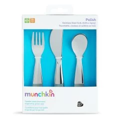 Munchkin Polish Silver 3-Delig Bestek Set 011211 -Babyproducten  Winkel munchkin polish 3 delig bestek set 011211