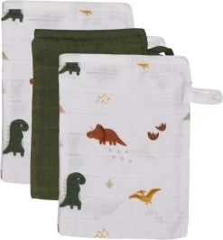 Blush & Blossom Dinosaurus Hydrofiel Starterset TR-BB443418 -Babyproducten  Winkel muslin washgloves set dinosaur 000