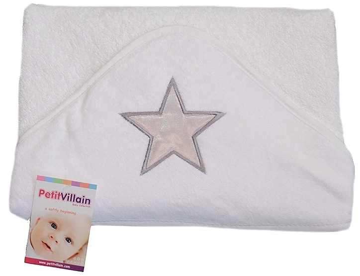 Petit Villain Ster Wit/Grijs Badcape 3 Petit Villain Ster Wit/Grijs Badcape