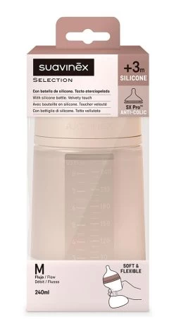 Suavinex Essence Pink Medium Flow 240 Ml Silicone Fles SXSEX20081207 -Babyproducten  Winkel suavinex essence pink medium flow 240 ml silicone fles sxsex20081207 3