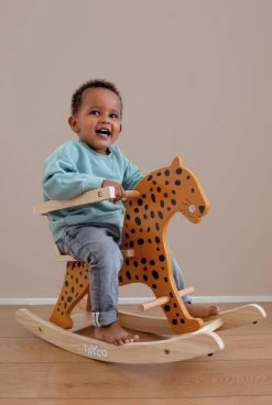 Tryco Luipaard Houten Hobbeldier TR-353009 -Babyproducten  Winkel tr 353009 tryco wooden rocking animal leopard 03